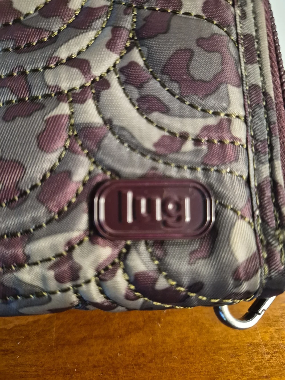NWT Lug Splits XL Compact RFID Wallet - Burgundy Leopard Print